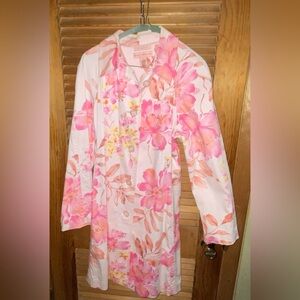 Bandolino pink floral lightweight coat Size large